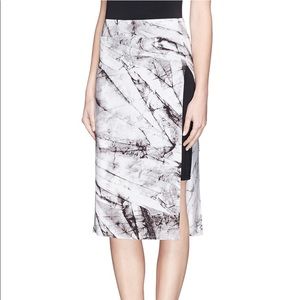 Helmut Lang Terrene Marble Print Skirt